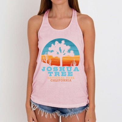 Joshua Tree Funny Gift Desert Palm Outdoor Camping Cactus Springs Cool Gift Women's Knotted Racerback Tank