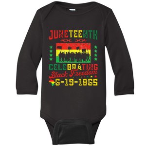 June Teenth Flag Celebrating Black Freedom Juneteenth 1865 Baby Long Sleeve Bodysuit