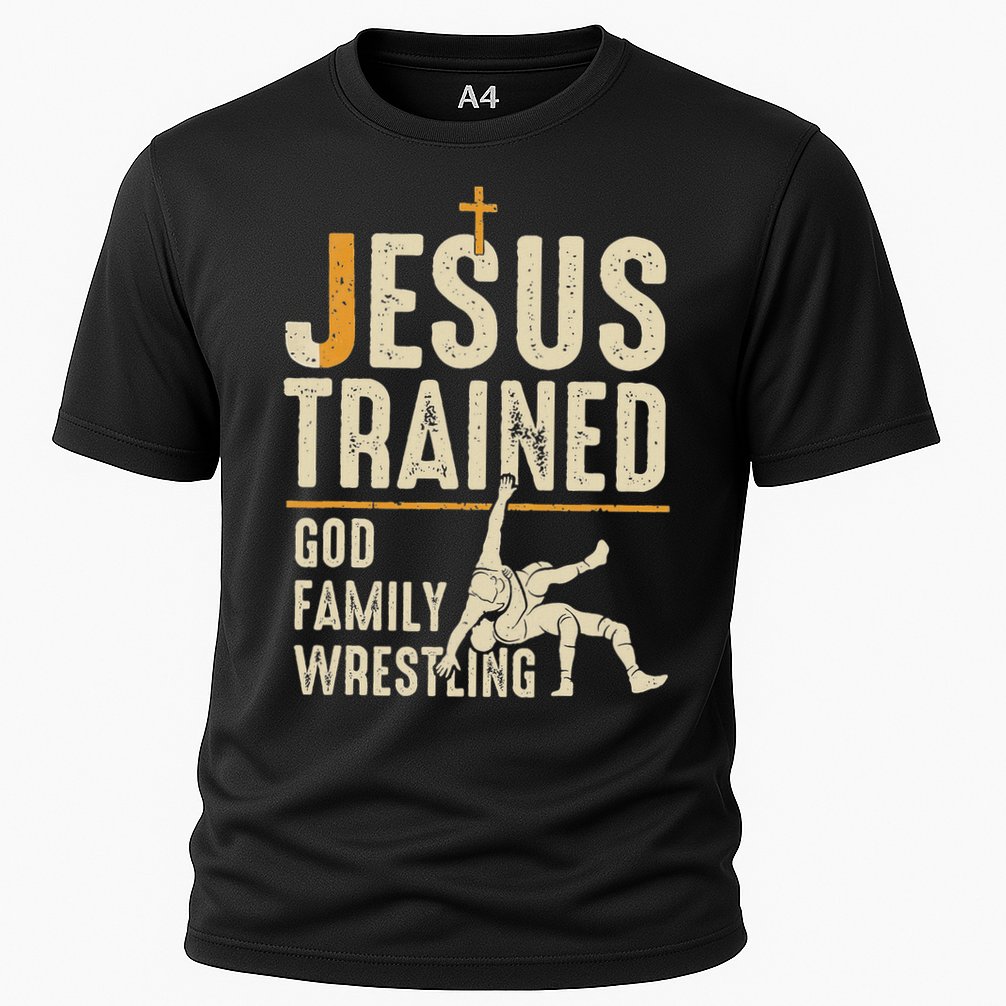 Jesus Trained God Family Wrestling Christian Wrestler Faith Performance Shirt