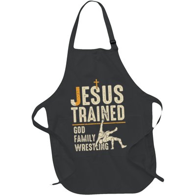 Jesus Trained God Family Wrestling Christian Wrestler Faith Apron
