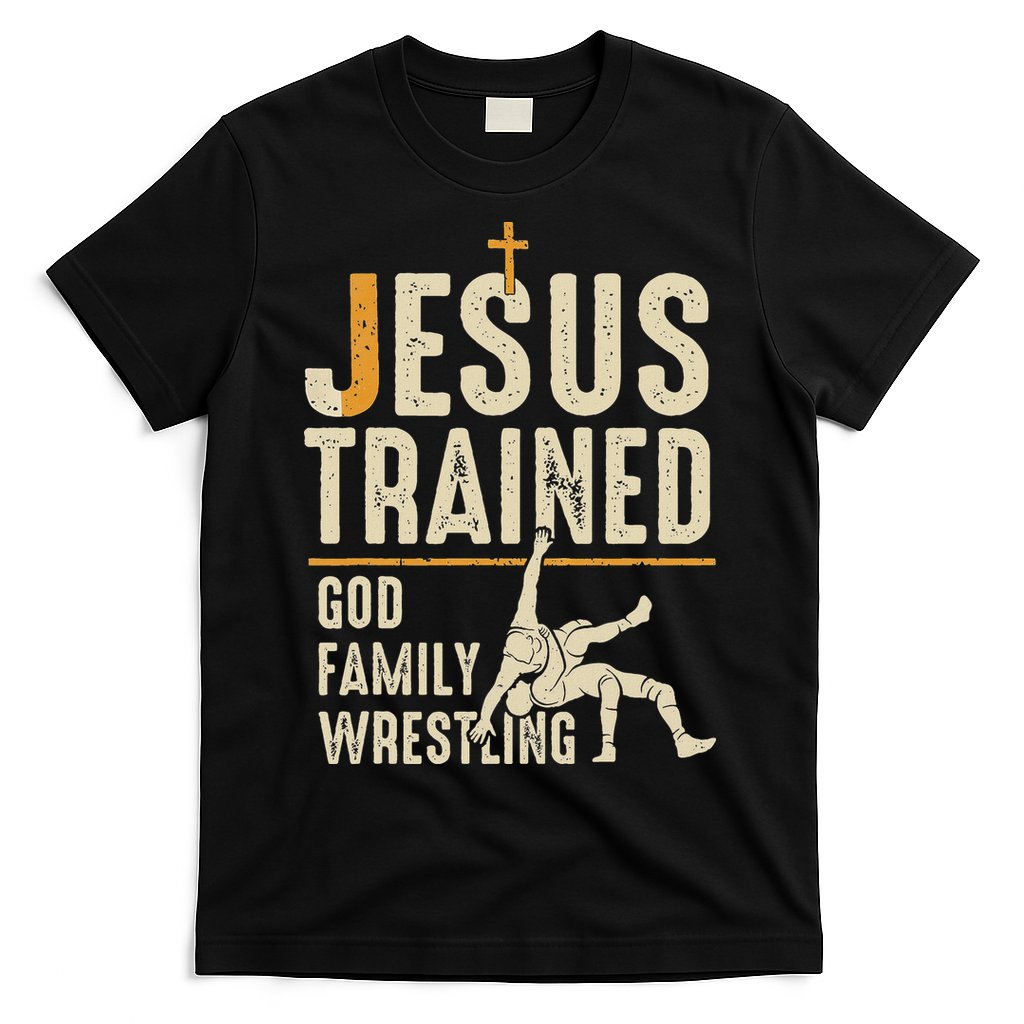 Jesus Trained God Family Wrestling Christian Wrestler Faith T-Shirt