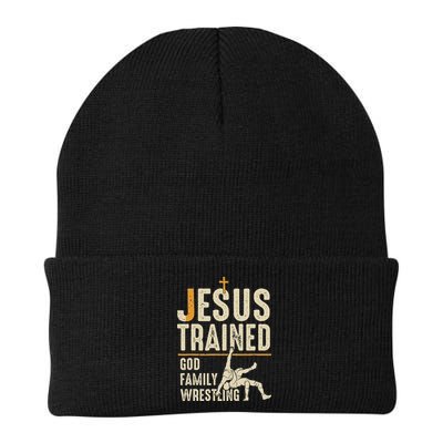 Jesus Trained God Family Wrestling Christian Wrestler Faith Beanie