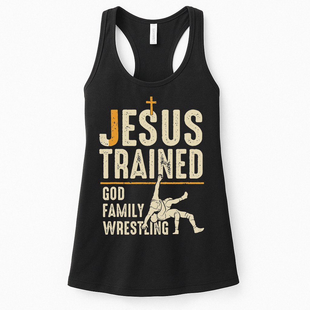 Jesus Trained God Family Wrestling Christian Wrestler Faith Womens Tank Top