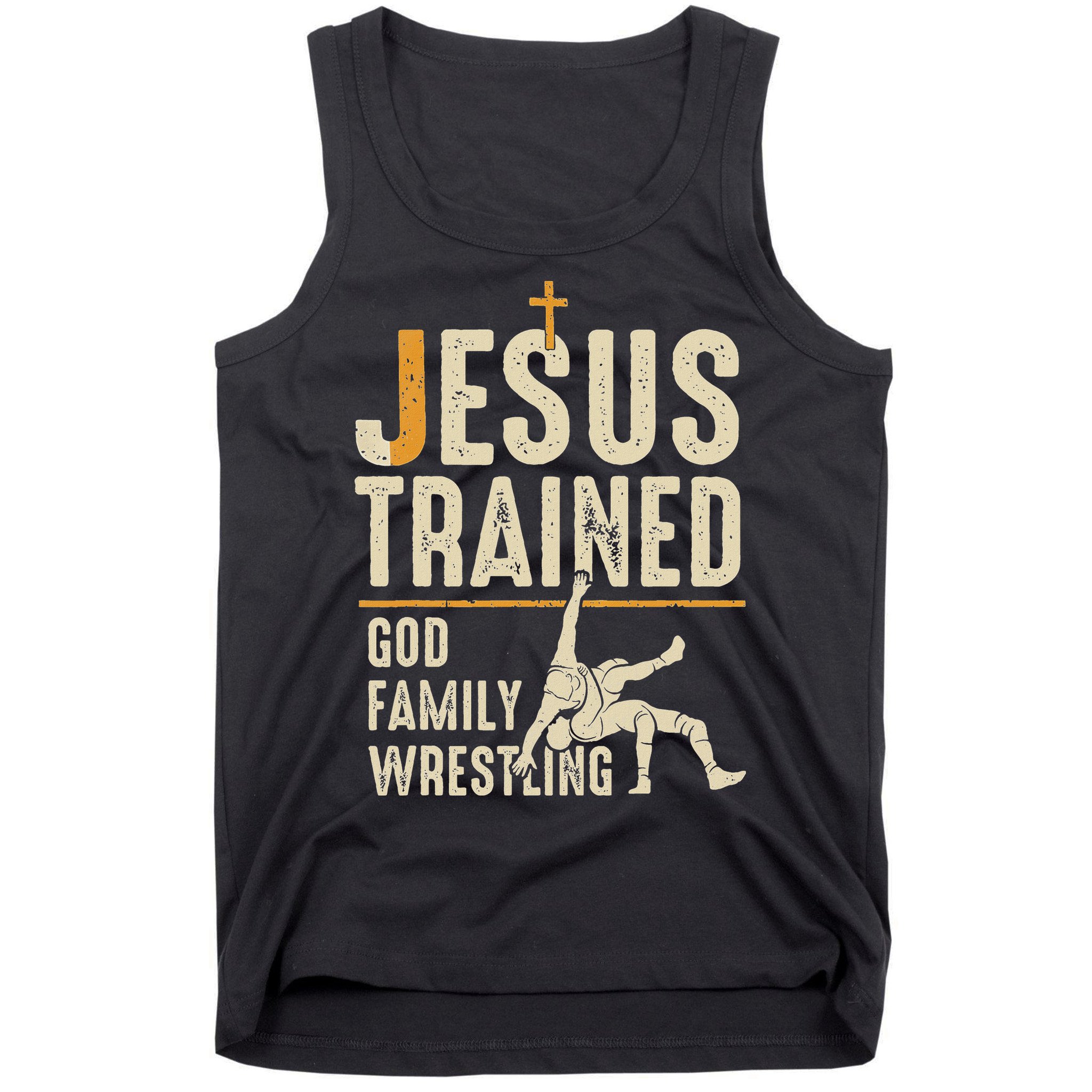 Jesus Trained God Family Wrestling Christian Wrestler Faith Tank Top