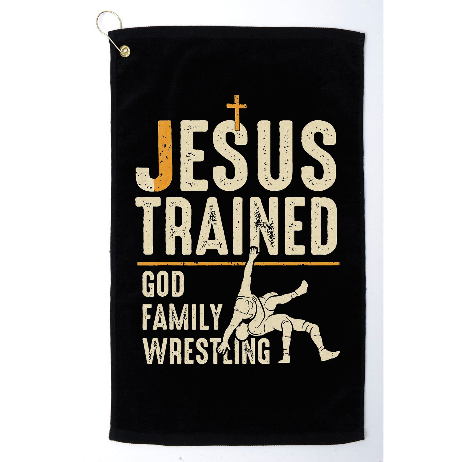 Jesus Trained God Family Wrestling Christian Wrestler Faith Golf Towel