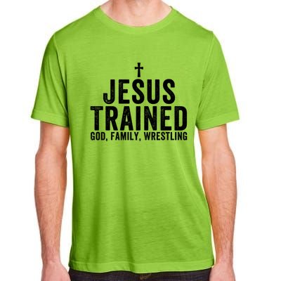 Jesus Trained God Family Wrestling Christian Wrestling Funny Gift Adult ChromaSoft Performance T-Shirt