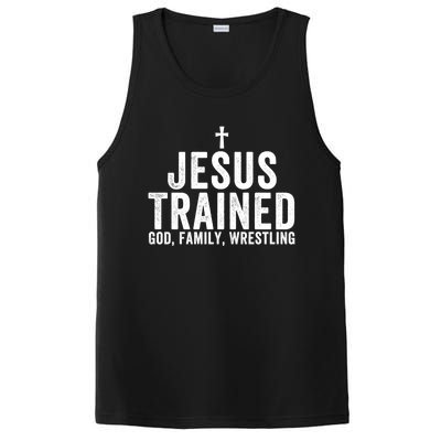 Jesus Trained God Family Wrestling Christian Wrestling Funny Gift PosiCharge Competitor Tank