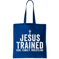 Jesus Trained God Family Wrestling Christian Wrestling Funny Gift Tote Bag