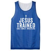 Jesus Trained God Family Wrestling Christian Wrestling Funny Gift Mesh Reversible Basketball Jersey Tank