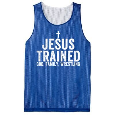 Jesus Trained God Family Wrestling Christian Wrestling Funny Gift Mesh Reversible Basketball Jersey Tank