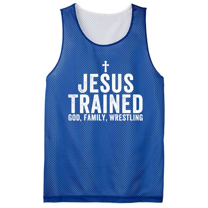 Jesus Trained God Family Wrestling Christian Wrestling Funny Gift Mesh Reversible Basketball Jersey Tank