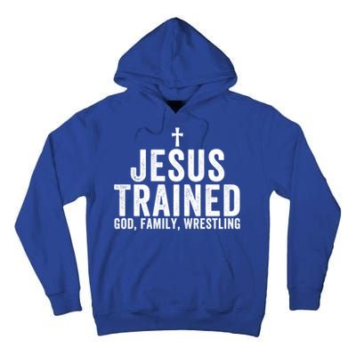 Jesus Trained God Family Wrestling Christian Wrestling Funny Gift Tall Hoodie