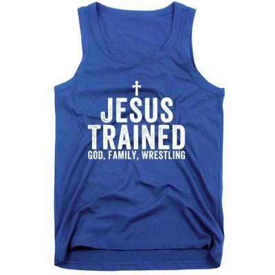 Jesus Trained God Family Wrestling Christian Wrestling Funny Gift Tank Top