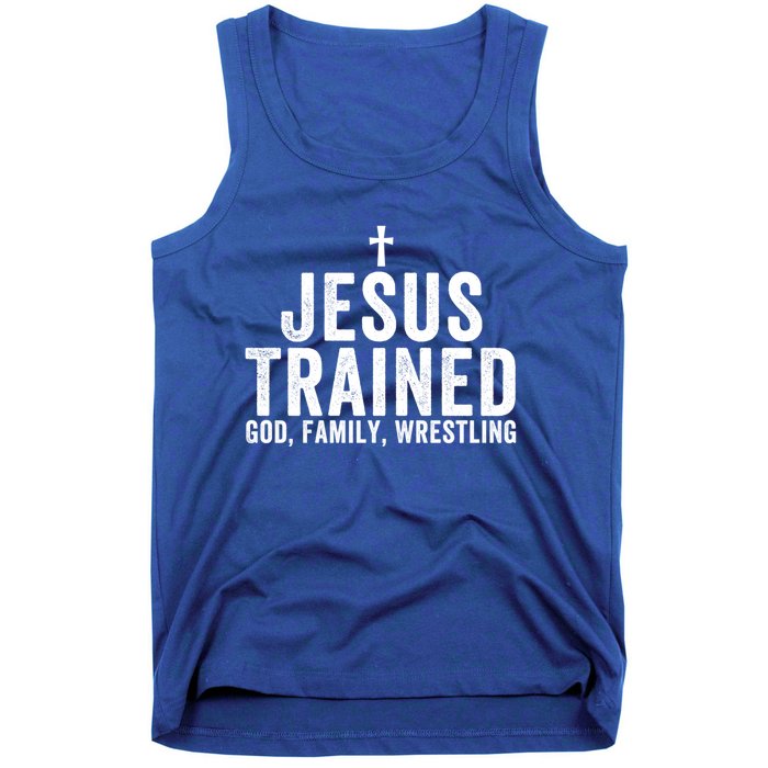 Jesus Trained God Family Wrestling Christian Wrestling Funny Gift Tank Top