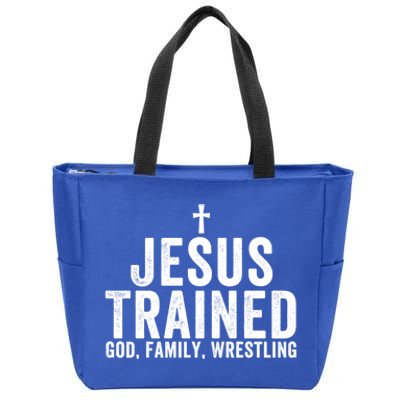 Jesus Trained God Family Wrestling Christian Wrestling Funny Gift Zip Tote Bag