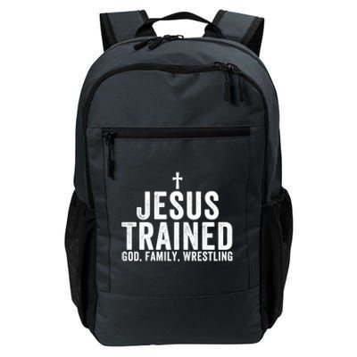 Jesus Trained God Family Wrestling Christian Wrestling Funny Gift Daily Commute Backpack