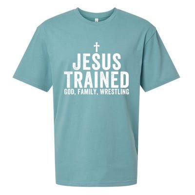 Jesus Trained God Family Wrestling Christian Wrestling Funny Gift Sueded Cloud Jersey T-Shirt