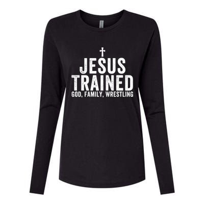 Jesus Trained God Family Wrestling Christian Wrestling Great Gift Womens Cotton Relaxed Long Sleeve T-Shirt