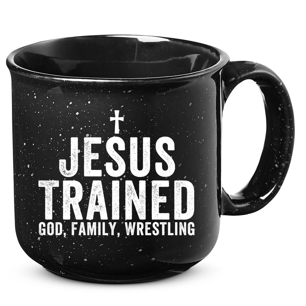 Jesus Trained God Family Wrestling Christian Wrestling Great Gift 15oz Campfire Ceramic Mug