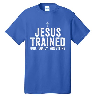 Jesus Trained God Family Wrestling Christian Wrestling Great Gift Tall T-Shirt