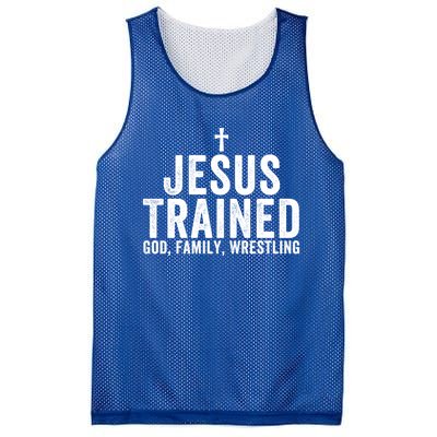 Jesus Trained God Family Wrestling Christian Wrestling Great Gift Mesh Reversible Basketball Jersey Tank