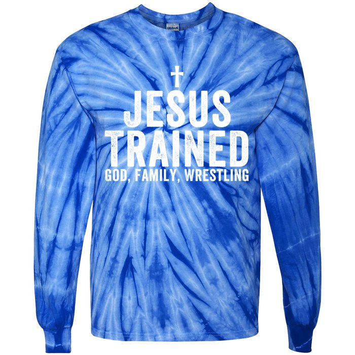 Jesus Trained God Family Wrestling Christian Wrestling Great Gift Tie-Dye Long Sleeve Shirt