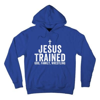 Jesus Trained God Family Wrestling Christian Wrestling Great Gift Tall Hoodie