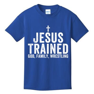 Jesus Trained God Family Wrestling Christian Wrestling Great Gift Kids T-Shirt