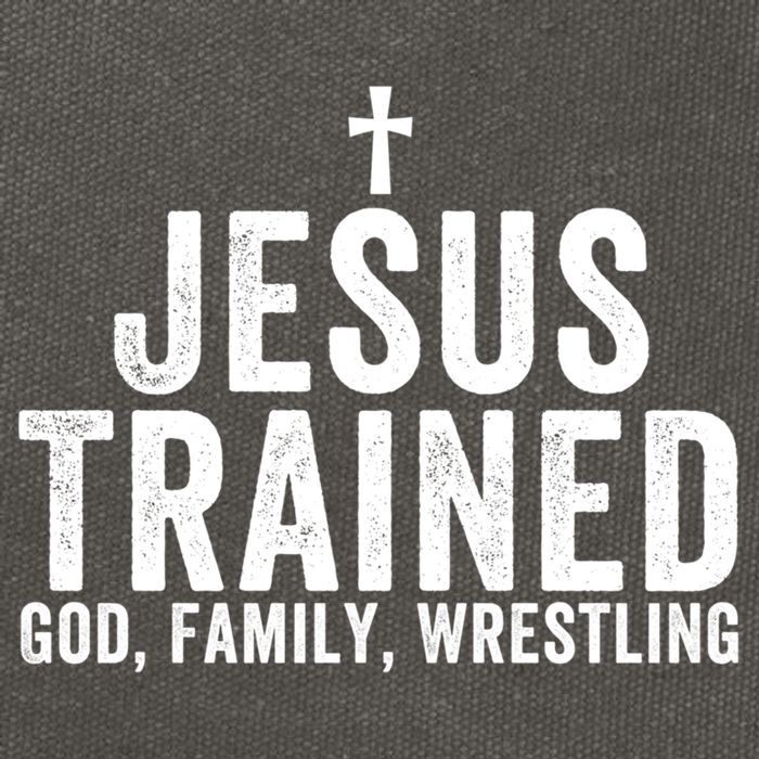 Jesus Trained God Family Wrestling Christian Wrestling Great Gift Cotton Canvas Backpack