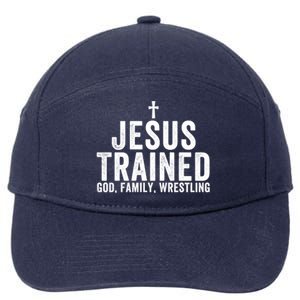 Jesus Trained God Family Wrestling Christian Wrestling Great Gift 7-Panel Snapback Hat