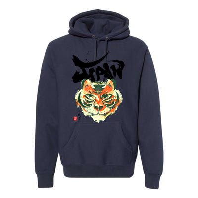 Japan Tiger Graphic Japanese Calligraphy Premium Hoodie