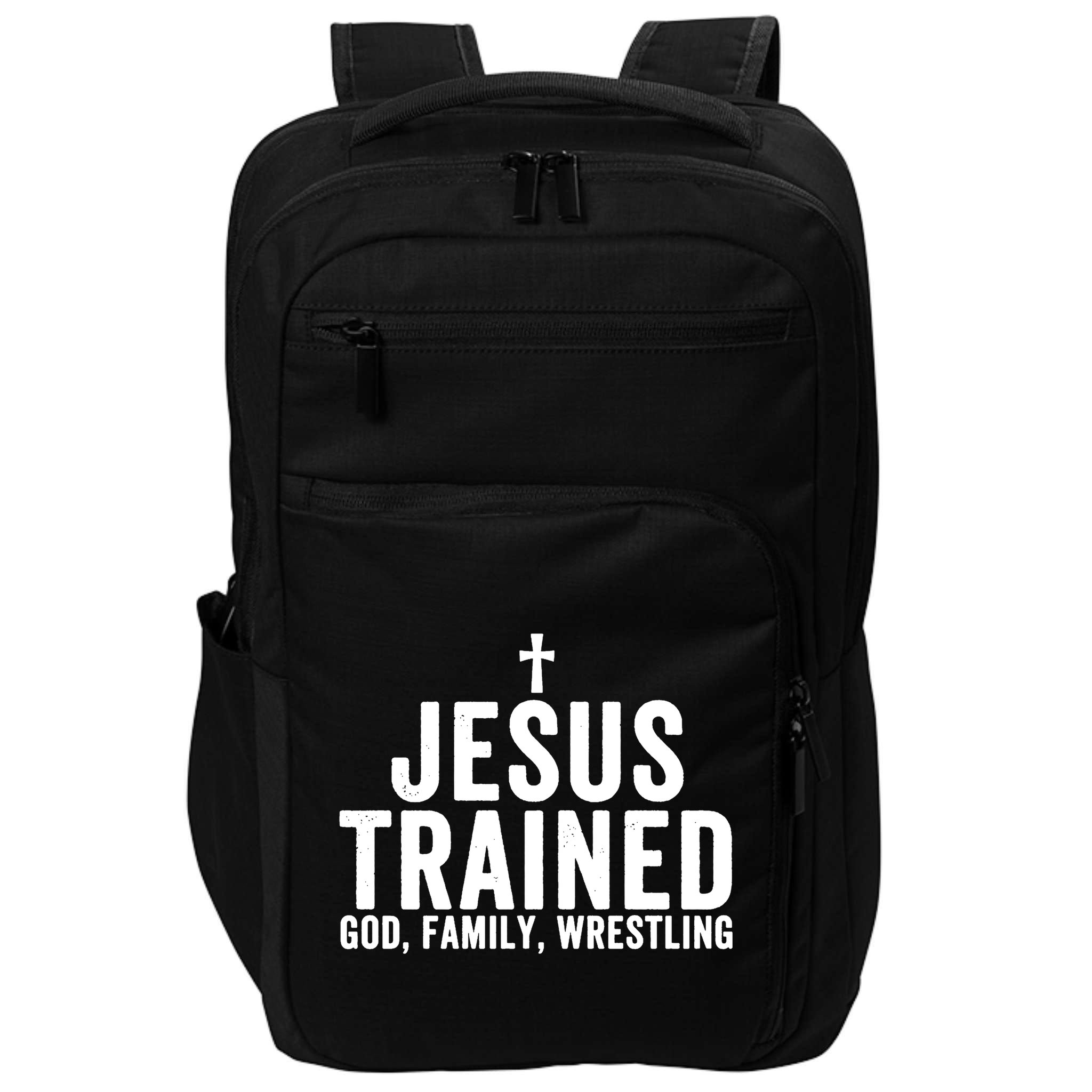 Jesus Trained God Family Wrestling Christian Wrestling Great Impact Tech Backpack