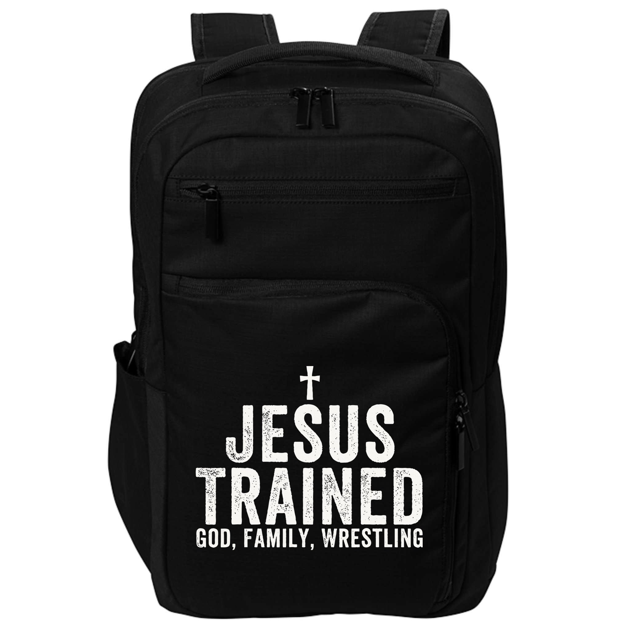 Jesus Trained God Family Wrestling Christian Wrestling Impact Tech Backpack