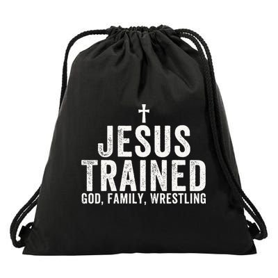 Jesus Trained God Family Wrestling Christian Wrestling Drawstring Bag