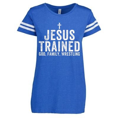 Jesus Trained God Family Wrestling Christian Wrestling Enza Ladies Jersey Football T-Shirt