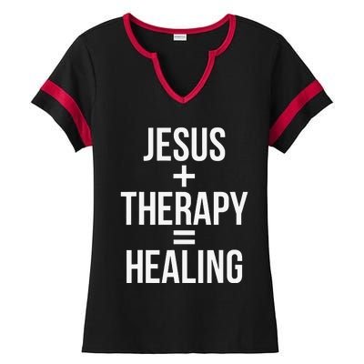 Jesus Therapy Healing Ladies Halftime Notch Neck Tee