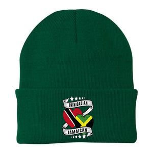 Jamaican Trinidad half Trinidad and half Jamaican flag Knit Cap Winter Beanie