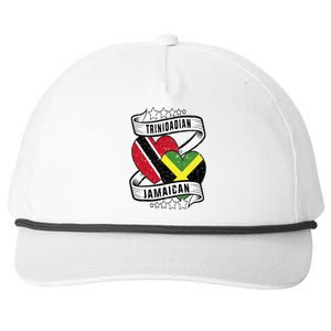 Jamaican Trinidad half Trinidad and half Jamaican flag Snapback Five-Panel Rope Hat