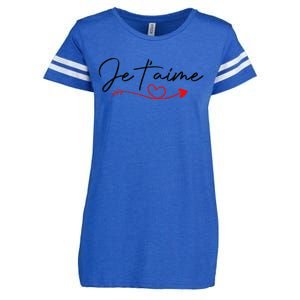 Je T'aime I Love You In French Valentine's Day Enza Ladies Jersey Football T-Shirt