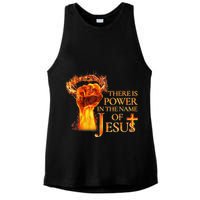 Jesus There Is Power In The Name Of Jesust Ladies PosiCharge Tri-Blend Wicking Tank