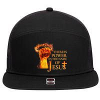 Jesus There Is Power In The Name Of Jesust 7 Panel Mesh Trucker Snapback Hat