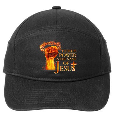 Jesus There Is Power In The Name Of Jesust 7-Panel Snapback Hat