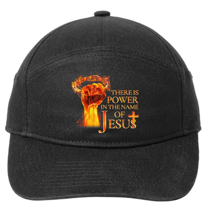 Jesus There Is Power In The Name Of Jesust 7-Panel Snapback Hat