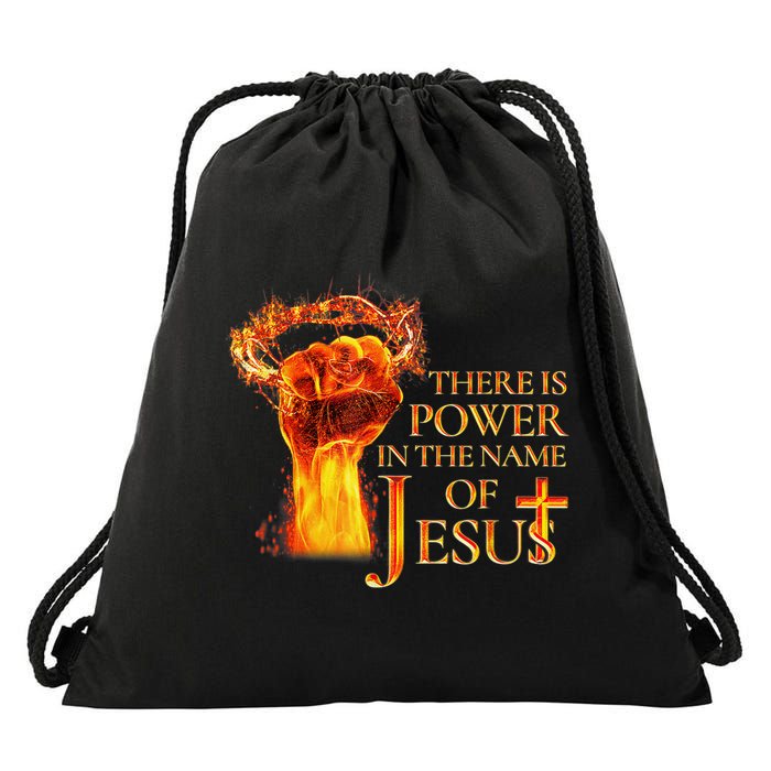 Jesus There Is Power In The Name Of Jesust Drawstring Bag