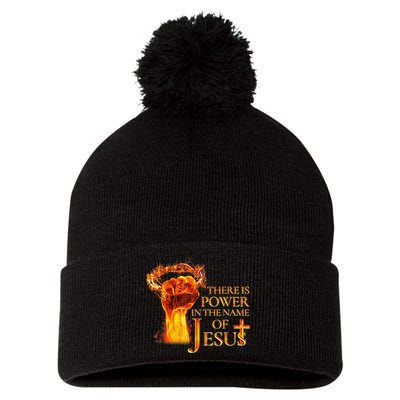 Jesus There Is Power In The Name Of Jesust Pom Pom 12in Knit Beanie