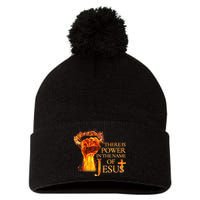 Jesus There Is Power In The Name Of Jesust Pom Pom 12in Knit Beanie