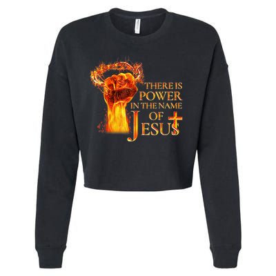 Jesus There Is Power In The Name Of Jesust Cropped Pullover Crew