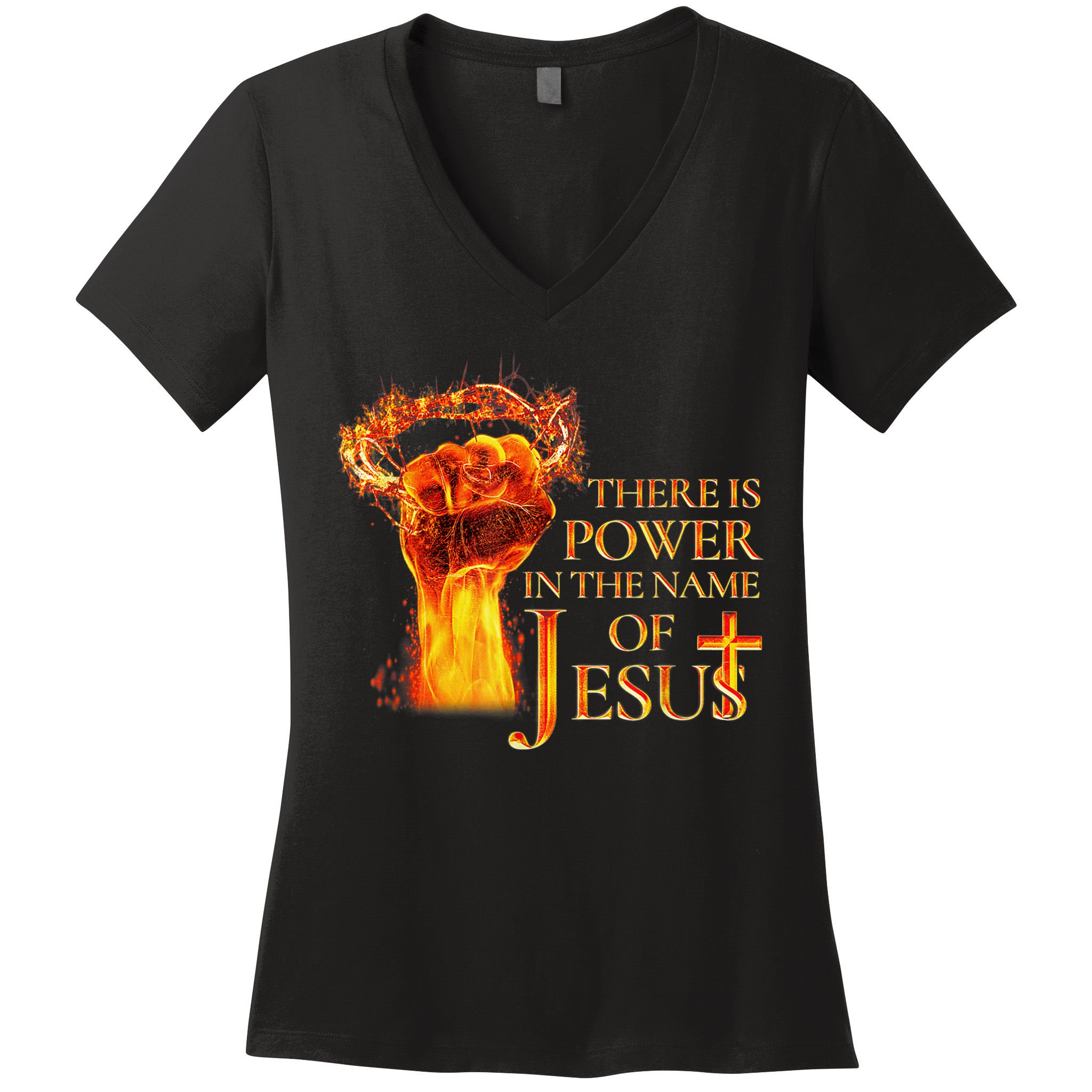 Jesus There Is Power In The Name Of Jesust Women's V-Neck T-Shirt