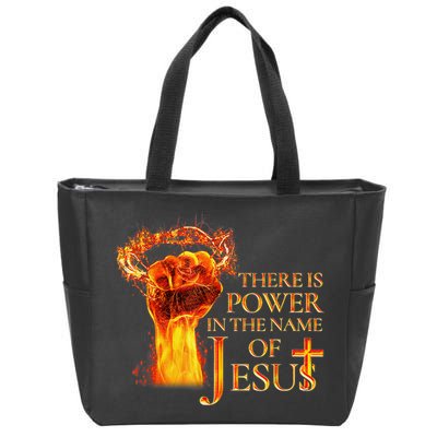 Jesus There Is Power In The Name Of Jesust Zip Tote Bag