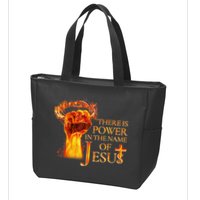 Jesus There Is Power In The Name Of Jesust Zip Tote Bag